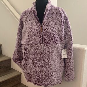 Time and Tru Lavender Half Zip-Up Sherpa.